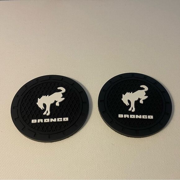 Bronco Car Cup Coasters in Black Set of 2 NWT - Picture 2 of 4